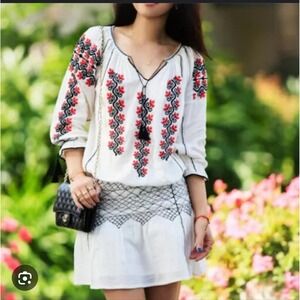 Ulla Johnson White Samira Embroidered Mini Dress